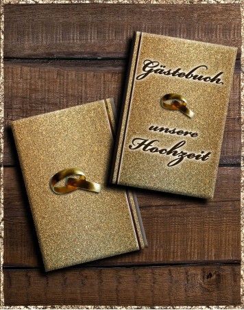 Gästebuch Hochzeit - golden Glimmer